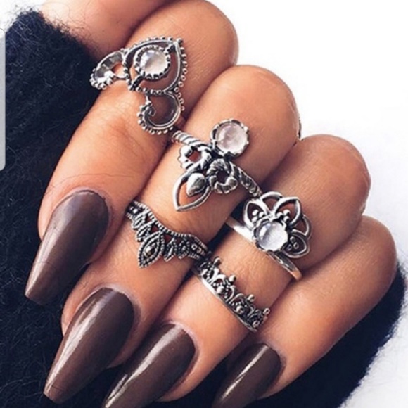 Princess tiaras midi knuckle rings - Picture 1 of 3